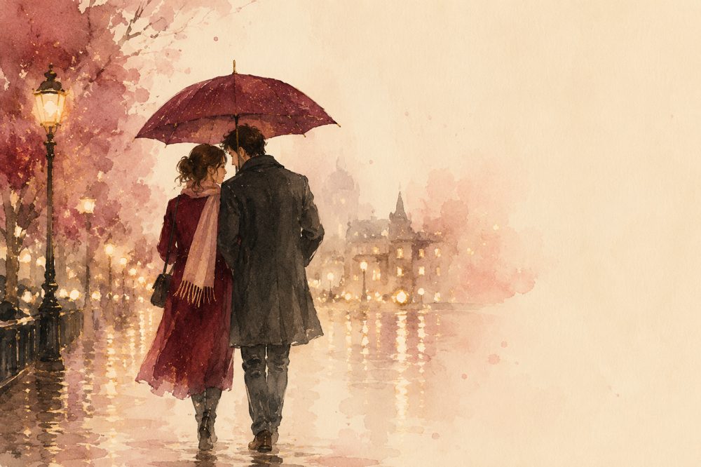 Couple under an umbrella